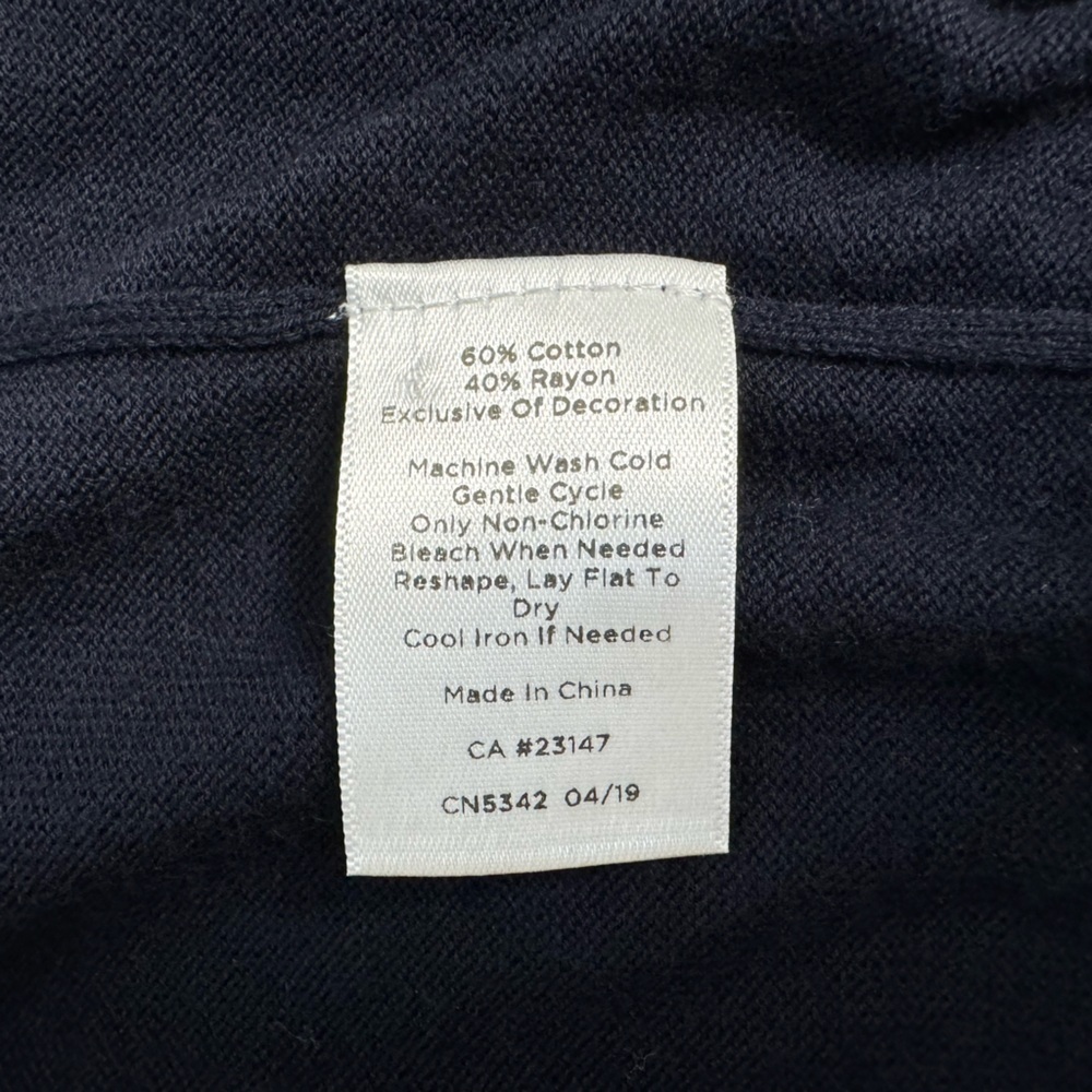 Talbots Nautical Cardigan Embroidered Anchors in Navy Blue & White‎ Sz MP Petite - Picture 8 of 8